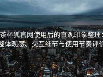茶杯狐官网使用后的直观印象整理：整体观感、交互细节与使用节奏评价