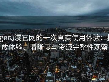 age动漫官网的一次真实使用体验：播放体验、清晰度与资源完整性观察